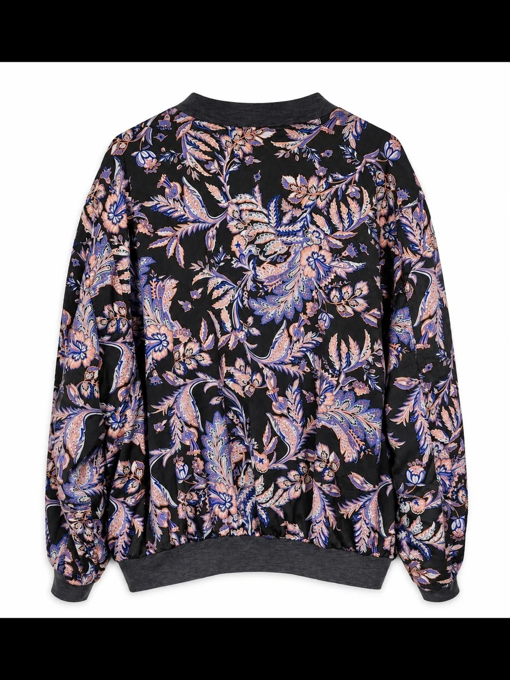 Free People S Paisley Silky Quilted Oversized Bomber Jacket Floral